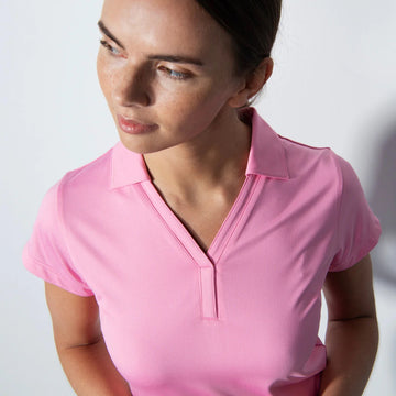 New Daily Sports Anzio Pink Sky Cap Sleeve Golf Polo MSP$76 - 0
