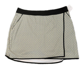 Greg Norman White, Black & Yellow Print Wrap Skort Size XL MSP$79