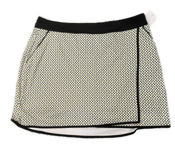 Greg Norman White, Black & Yellow Print Wrap Skort Size XL MSP$79