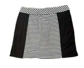 Izod Women's Black & White Striped Golf Skort Size L