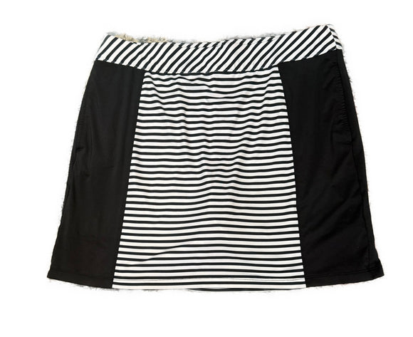 Izod Women's Black & White Striped Golf Skort Size L
