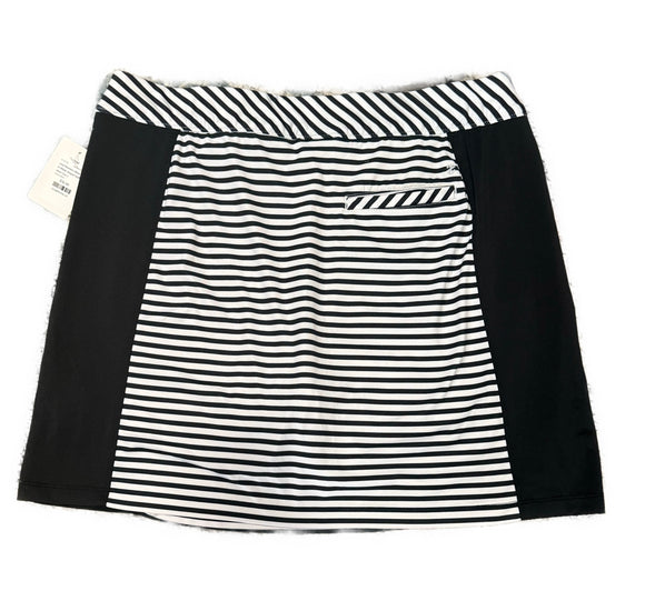 Izod Women's Black & White Striped Golf Skort Size L