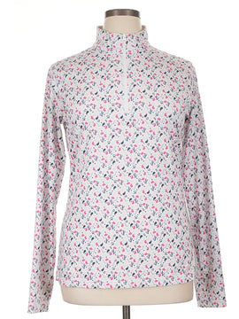 Straight Down Women's White Print Pullover Size XL