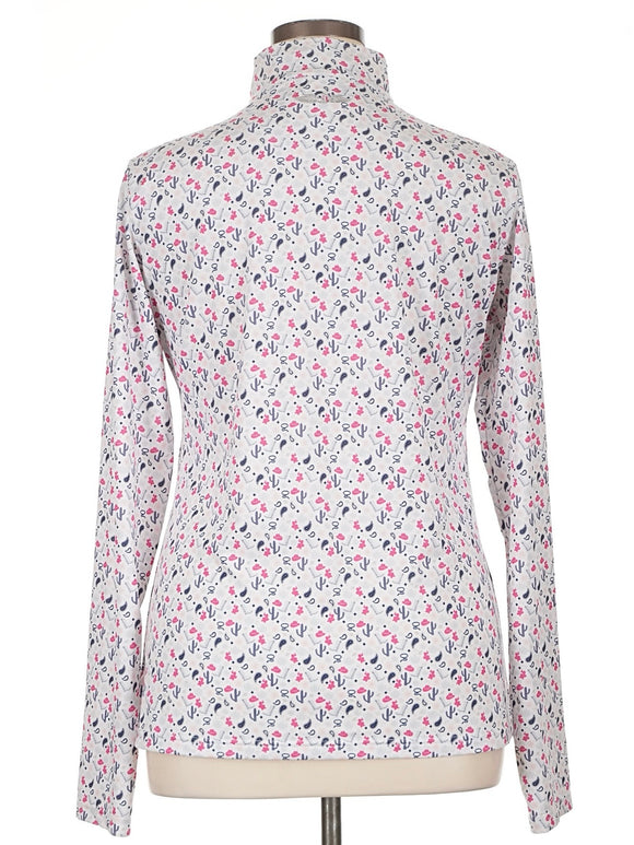Straight Down Women's White Print Pullover Size XL