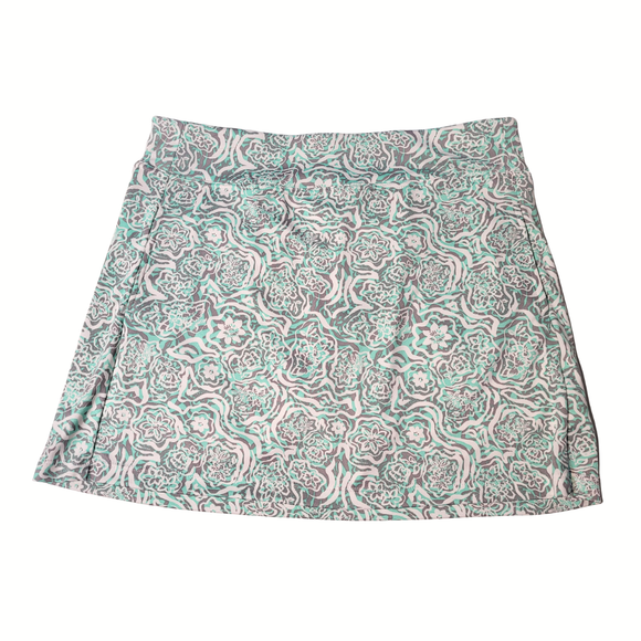 PGA Tour Mint & Gray Floral Golf Skort Size L