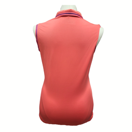 Nike Golf Tour Performance Coral Sleeveless Top w/ Purple Stripe Size L - 0
