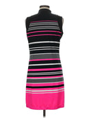 Tail Activewear Black & Pink Striped Sleeveless Golf Dress Size M-2