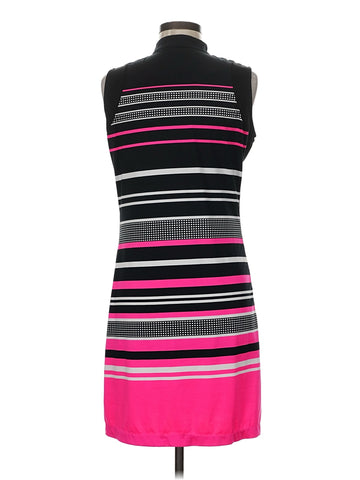 Tail Activewear Black & Pink Striped Sleeveless Golf Dress Size M - 0