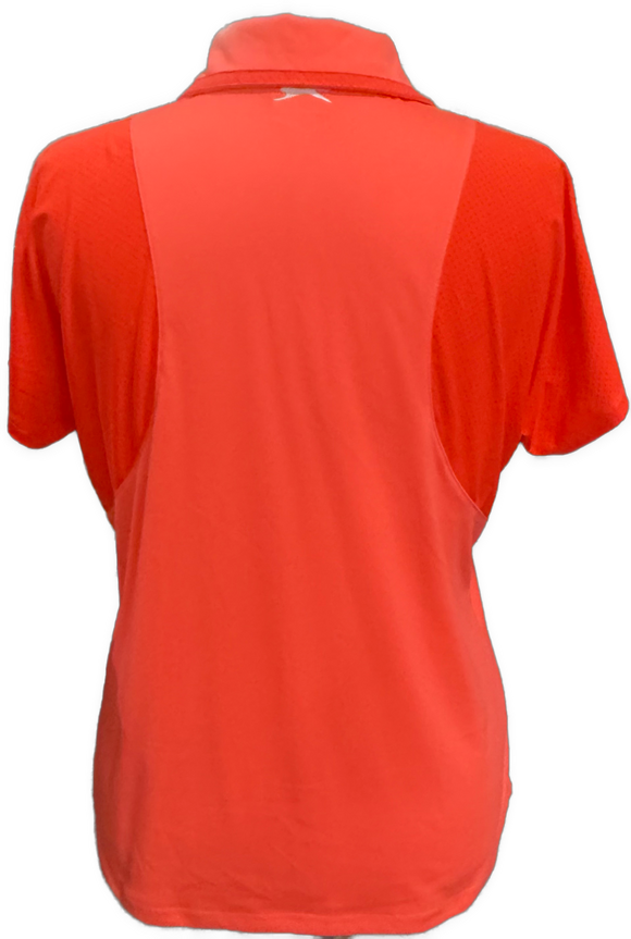 Slazenger Women's Bright Coral Snap Golf Polo Size XL