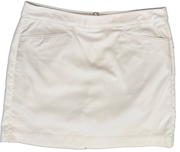 PGA Tour White Rear Zip Golf Skort Size 8