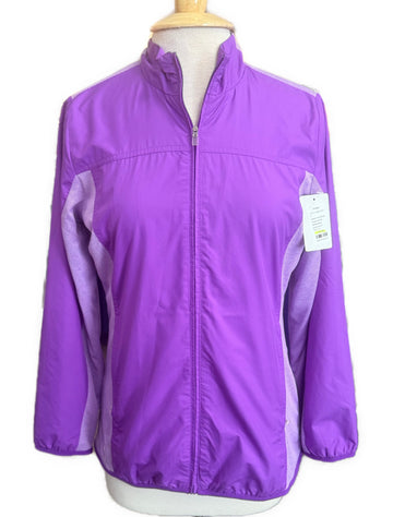 Adidas ClimaProof Purple Full Zip Windbreaker Jacket Size M