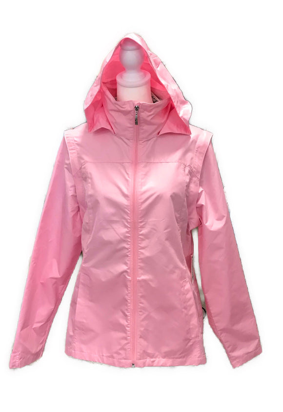 New Izod Performance Convertible Vest/Full Zip Pink Wind Breaker Size M MSP$84
