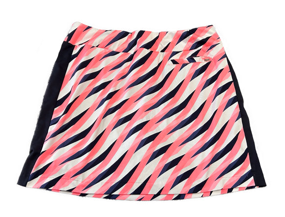 Tail Activewear Bright Pink, Navy & White Striped Golf Skort Size L MSP$98