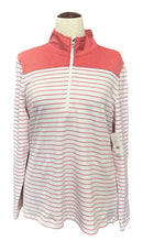 Footjoy Women's Striped Zip Mock Golf Pullover Size XL MSP$90-1