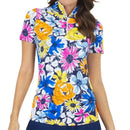 New Ibkul Golf Polo - Madeline Print - Orange Multi MSP $98-3