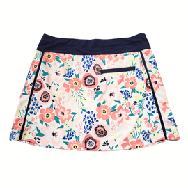 Lillie Green Navy & Multicolored Floral Skort Size S - 0