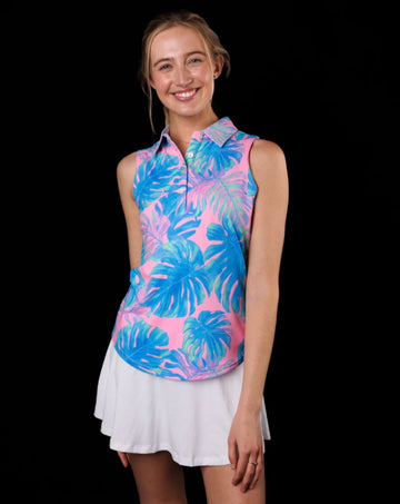 New Sunday Swagger Women's Cabana Sleeveless Golf Polo