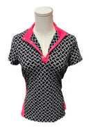 New Tail Black & White Mock Polo with Pink Size XS MSP$85-1