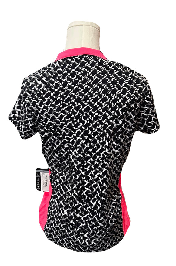 New Tail Black & White Mock Polo with Pink Size XS MSP$85