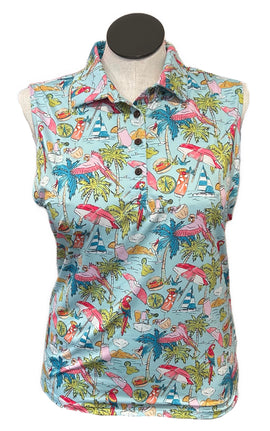 Kenny Flowers Margaritaville Cheeseburger in Paradise Sleeveless Golf Top Size XXL - 0