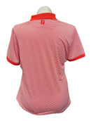 Footjoy Women's Light Red & White Striped Golf Polo w/ Logo Size XL-2