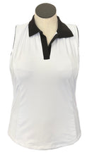 New Scratch Seventy Corey Sleeveless Golf Polo White/Black MSP$75-1