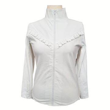 New Smith & Quinn White Frankie Ruffle Full-Zip Jacket Size S MSP$138