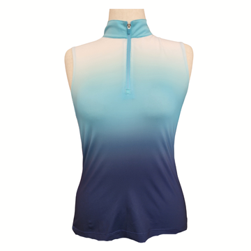 New EP NY Ombre Print Zip Mock Polo - Aquatic Multi Size M