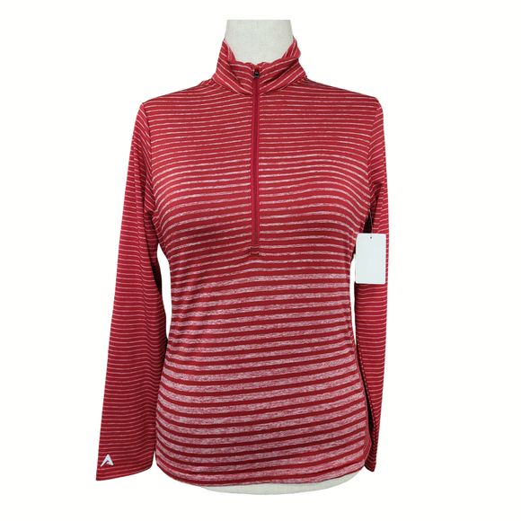Antigua Red & White Stripe 1/4 Zip Pullover Size M