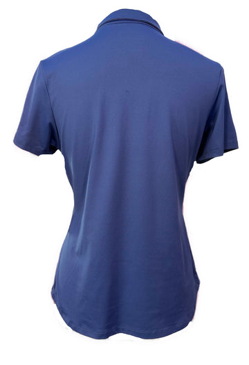 New Lija Women's Mystic Navy Short Sleeve Golf Top Size M MSP$120 - 0
