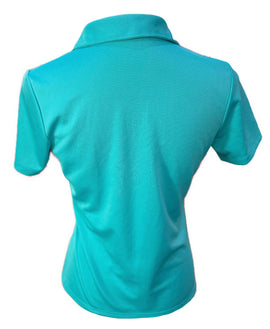 Lady Hagen Women's Teal V-Neck Short Sleeve Golf Top Size S - 0