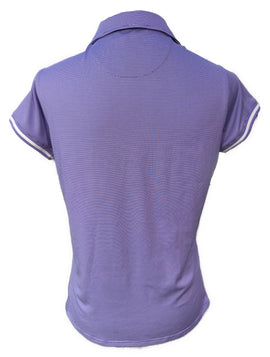 Pebble Beach Women's Purple & White Striped Short Sleeve Golf Top Size M - 0