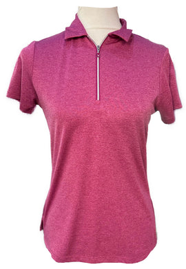 Callaway Women's Heathered Magenta Short Sleeve Golf Top Size S