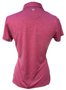 Callaway Women's Heathered Magenta Short Sleeve Golf Top Size S-2