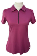 Lija Women's Plum Short Sleeve Golf Top Size S MSP$120-1