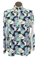 Pebble Beach Women's Navy Pineapple Print Golf Pullover Size XL-1