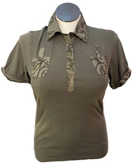 Bogner Army Green Shoert Sleeve Polo Size L MSP$180