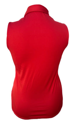 Antigua Red Sleeveless Wisconsin Badger Polo Size L - 0