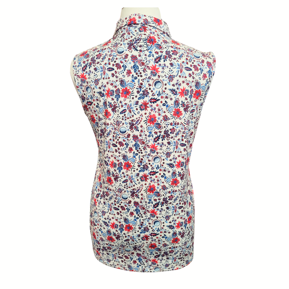 Swing Juice Golf Ball & Floral Multicolor Sleeveless Polo Size XXL