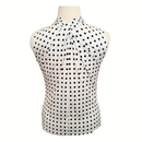 Kinona Black and White  Polka Dot Twist Golf Sleeveless Top Size L-1