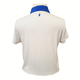 Johnnie-O White Ribbed & Royal Collar w/ Logo Size L - 0