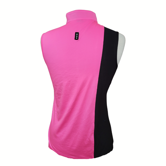 New Jamie Sadock Bright Pink & Black Sleeveless Golf Top Size S MSP$95