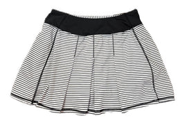 Kyodan Women's Black & White Striped Pleated Short Skort Size S