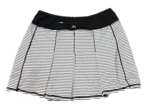 Kyodan Women's Black & White Striped Pleated Short Skort Size S