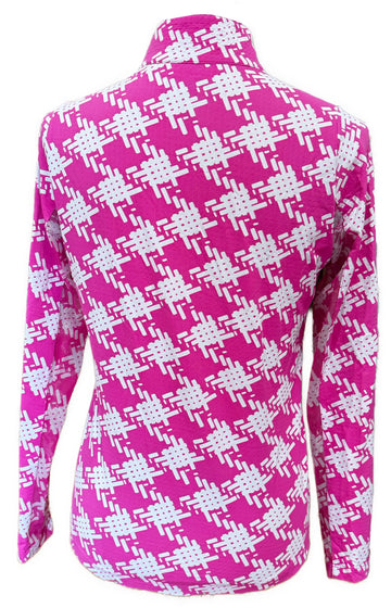 Ibkul Women's Pink & White Patterned Golf Pullover Size S MSP$105 - 0