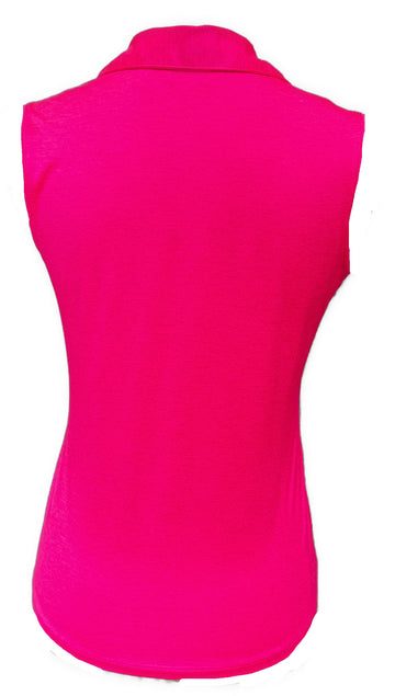 Lady Hagen Solid Heather V-Neck Sleeveless Polo Size XS - 0