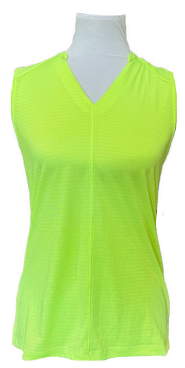 New Slazenger Golf Refresh Texture Sleeveless Polo - Neon Yellow Size S