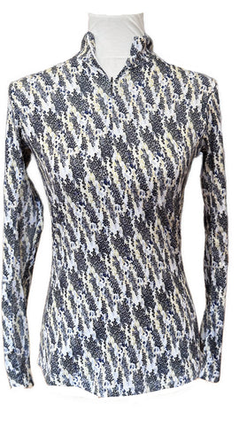 EP NY Mini Leopard Print Blue, Black & Yellow Sun Shirt Size XS