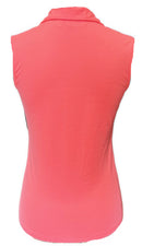 Lady Hagen Solid Heather V-Neck Sleeveless Polo Size XS-4