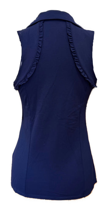 Lilly Pulitzer Luxletic Navy Sleeveless Polo w/ Ruffles Size S - 0